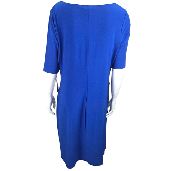 Ralph Lauren Stretch Sheath Dress NEW Career Cocktail Party Womens 18 Blue - Picture 5 of 11